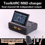 Original ToolkitRC M8D 1600W 50A Balance Touch Screen Charger 65W Fast Charge Dual Channels 1-8S Battery Charger for RC Plastic